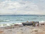 Joseph Henderson Rsw, Fisher Children, Ayrshire, oil on canvas