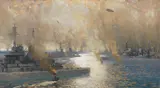 James Paterson Prsw Rsa Rws, The German Fleet After Surrender - Firth of Forth 21 November 1918, oil on canvas