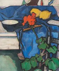 Samuel John Peploe Rsa, Still Life with Geranium, oil on canvas