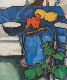 Samuel John Peploe Rsa, Still Life with Geranium, oil on canvas