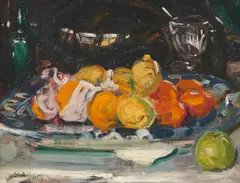 Francis Campbell Boileau Cadell Rsa Rsw, Still Life with Oranges, Lemons and an Apple, oil on canvas