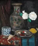 George Leslie Hunter, Still Life with a Chinese Vase and White Roses