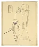 Baul Ball by George Grosz, 1920, Tuschfeder auf Papier (aus einem Skizzenblock), sold Nov 2011