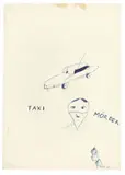 Taxi Mörder by Sigmar Polke, 1965, Kugelschreiber in Blau auf Papier, sold Jun 2012
