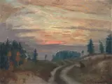 Abendlicher Weg in der Surheide by Otto Modersohn, 1939, Öl auf Leinwand, sold Nov 2010