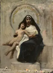 Bruno Piglhein, Madonna mit Kind. Um 1884 (?), Öl auf Leinwand