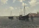 Walter Leistikow, Kleiner Hafen, 1885, Öl auf Leinwand