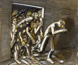 Wolfgang Mattheuer, Ausbruch, 1988, Mischtechnik auf festem Papier
