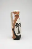 Face turned pitcher by Pablo Picasso, 1955, White earthenware clay decorated with red and black glaze, sold Dec 2008