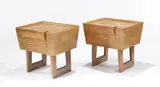 Paul Laszlo, Pair of nightstands and headboard (3), c. 1940, Brown Saltman