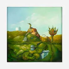 My Seed Will Take Purchase In Your Soul by Robert Rasely, 1995-96, oil on panel, sold Mar 2020