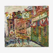 Philip Sherrod, Erin's Rose Bar Texaco, 1967, oil on canvas