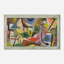 Robert Kulicke, Untitled, 1948, oil on cardboard laid to panel