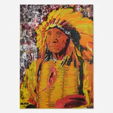 Alben, Coca-Cola Red Cloud, stencil and spray-paint on canvas