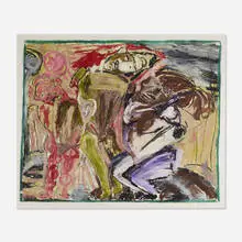 Roberto Juarez, Mother & Children, 1982, acrylic and oil pastel on paper