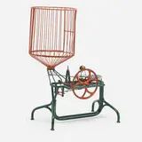George Rhoads, Ball Machine, 1971, enamel on steel with wood, brass, and ping pong balls