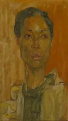 Joseph Solman, portrait, oil on canvas