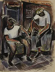 Leon Bibel, Lunch 25 Cents, 1938, watercolor on paper