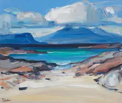 Eigg and Rhum by James Fullarton, oil on canvas, sold Oct 2021