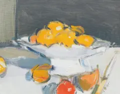 Gordon Bryce Rsa Rsw, Oranges, oil on board
