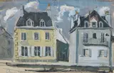 Anne Redpath Obe Rsa Ara Lld Arws Roi Rba, Two Houses, Concarneau, gouache and pastel