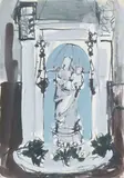 Anne Redpath Obe Rsa Ara Lld Arws Roi Rba, Church interior, watercolour, gouache and ink
