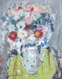 Anne Redpath Obe Rsa Ara Lld Arws Roi Rba, Summer Flowers in a Spotted Jug, 1952, oil on panel