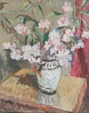 John Maclauchlan Milne Rsa, Prunus Blossom in a Jug, oil on canvas