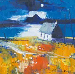 John Lowrie Morrison, Moon over Ben Talla, Isle of Mull, oil on canvas