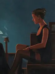 Queen of Diamonds by Jack Vettriano Obe Hon Lld, 2010, oil on canvas, sold Oct 2021