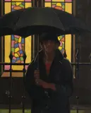 Jack Vettriano Obe Hon Lld, The Umbrella Lady, oil on canvas