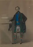After Sir George Hayter, A full length portrait of a gentleman in highland dress, pastel