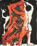 Der letzte NVA-Pilot by A. R. Penck, 1990, Acryl über Siebdruck auf Leinwand, sold Nov 2008