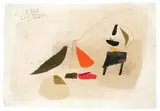 A 23.8.63 by Julius Heinrich Bissier, 1963, Eiöltempera auf Baumwolle, sold Nov 2008