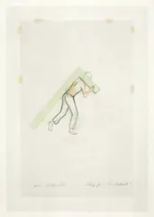 Study for The Modernist by Francis Alÿs, 2005, Öl und Bleistift auf Transparentpapier, vom Künstler auf ein weiteres Transparentpapier montiert, sold Nov 2009