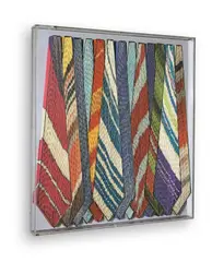 Ohne Titel (Krawatten) by Pavlos Dionyssopoulos, 1979, Komposition aus geschnittenen farbigen Papieren, in Plexiglaskasten gerahmt, sold Nov 2009