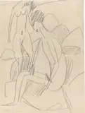 Badende Fehmarn by Ernst Ludwig Kirchner, 1912, Bleistift auf Papier, sold Jun 2025