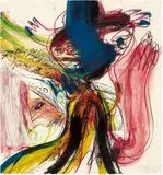 Walter Stöhrer, Ohne Titel, 1992, Collage und Mischtechnik über Radierung auf Velin