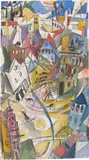 Rudolf Schlichter, Die Explosion (Apokalyptische Stadt), Um 1916, Aquarell über Bleistift auf Velin