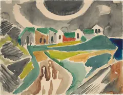Ernst Wilhelm Nay, Lofoten, 1938, Aquarell auf Ingres-Bütten