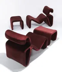 Jan Ekselius, Pair of Jan chairs with ottomans (2), 1970, Stendig
