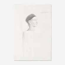 Bo Bartlett, Untitled (Melonie in Black Hat) (double sided), graphite on paper