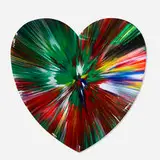 Heart spin by Damien Hirst, 2009, acrylic on paper, sold Mar 2020