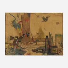 Boris Margo, Untitled, c. 1945, mixed media on illustration board