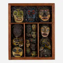 Untitled by Jackie Ferrara, wood and modeling clay construction, sold Mar 2020
