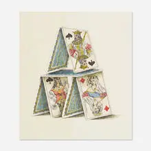 Dalia Ramanauskas, Martha's Card House, 1969, colored ink on paper