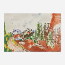 Vaclav Vytlacil, Colorado Summer, 1953, oil pastel and watercolor on paper