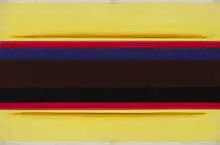 Lawrence Calcagno, Sunbands II, 1969, mixed media on paper