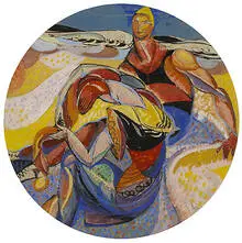 James Dougherty, untitled (Synchronist Study of Bathers at the Beach), c. 1915, gouache on paper