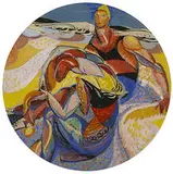 James Dougherty, untitled (Synchronist Study of Bathers at the Beach), c. 1915, gouache on paper